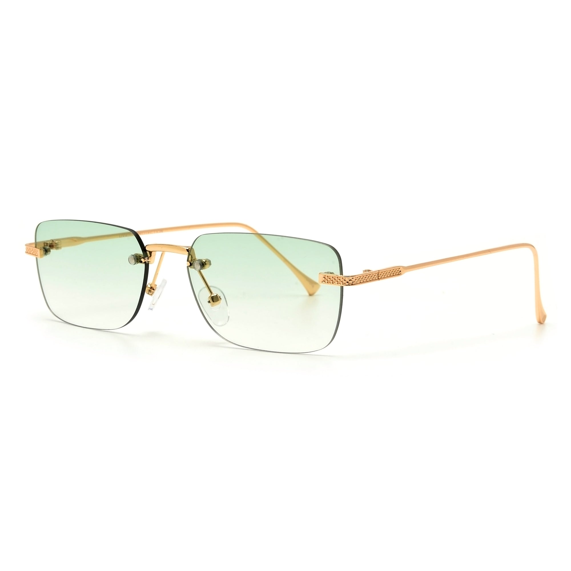 Slim Ultra Chic Rimless Rectangular Sunglasses
