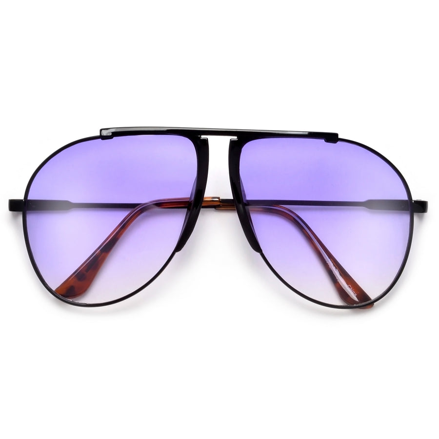 Chic Flat Top Brow Bar Tear Drop Aviator Sunglasses - Sunglass Spot