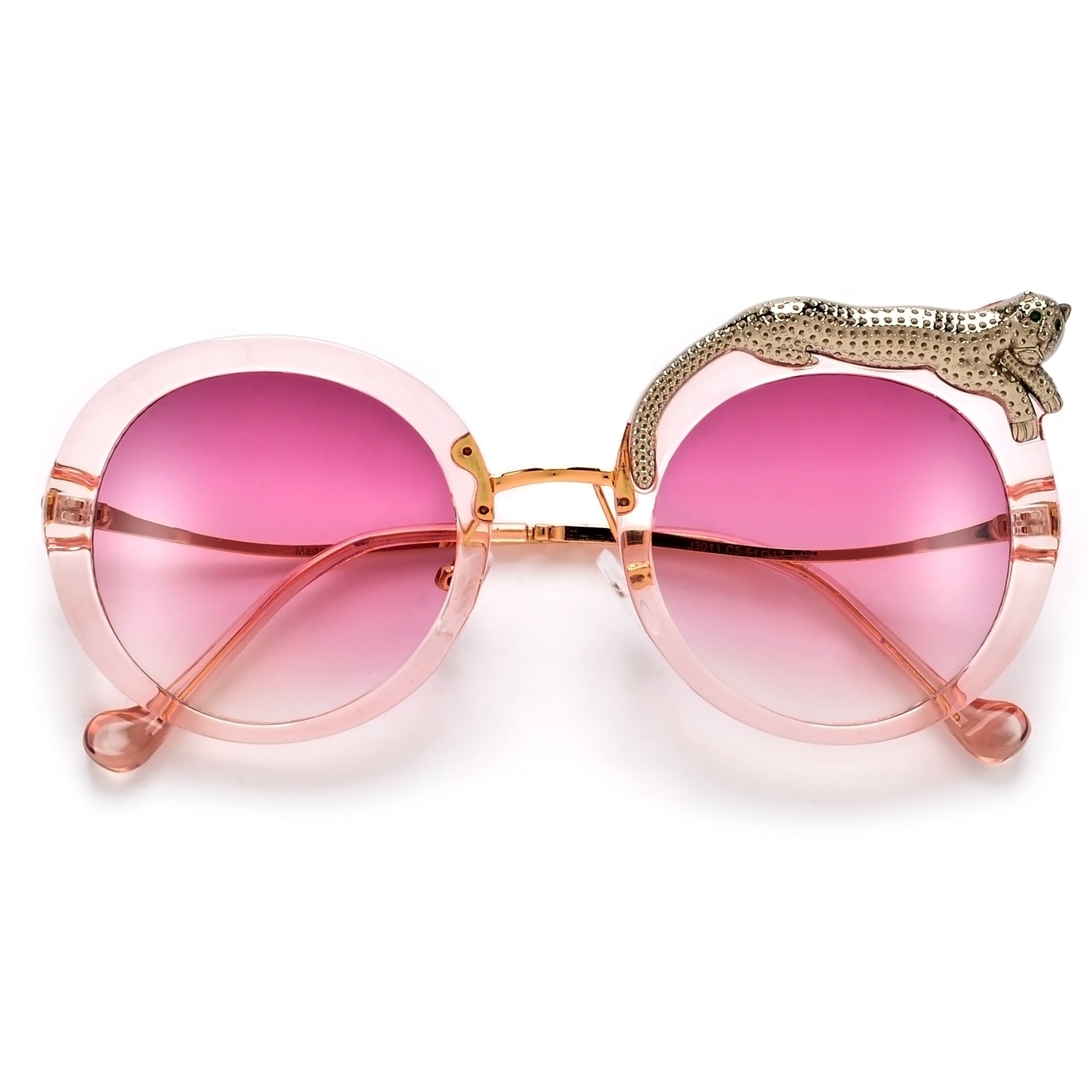 Oversize Retro Round Jaguar Brow Sunnies