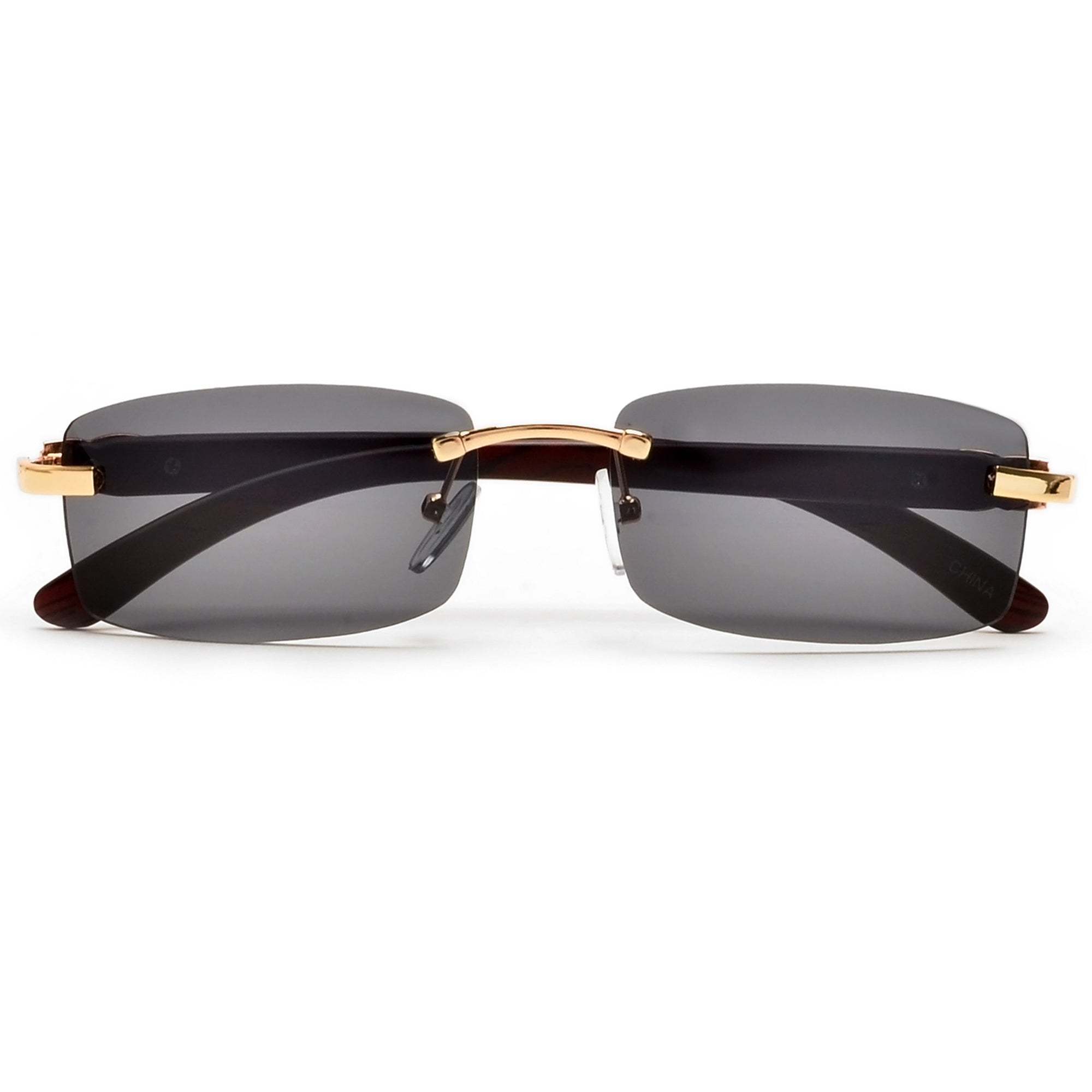 Sleek Rimless Detailed Temple Sunnies - Sunglass Spot