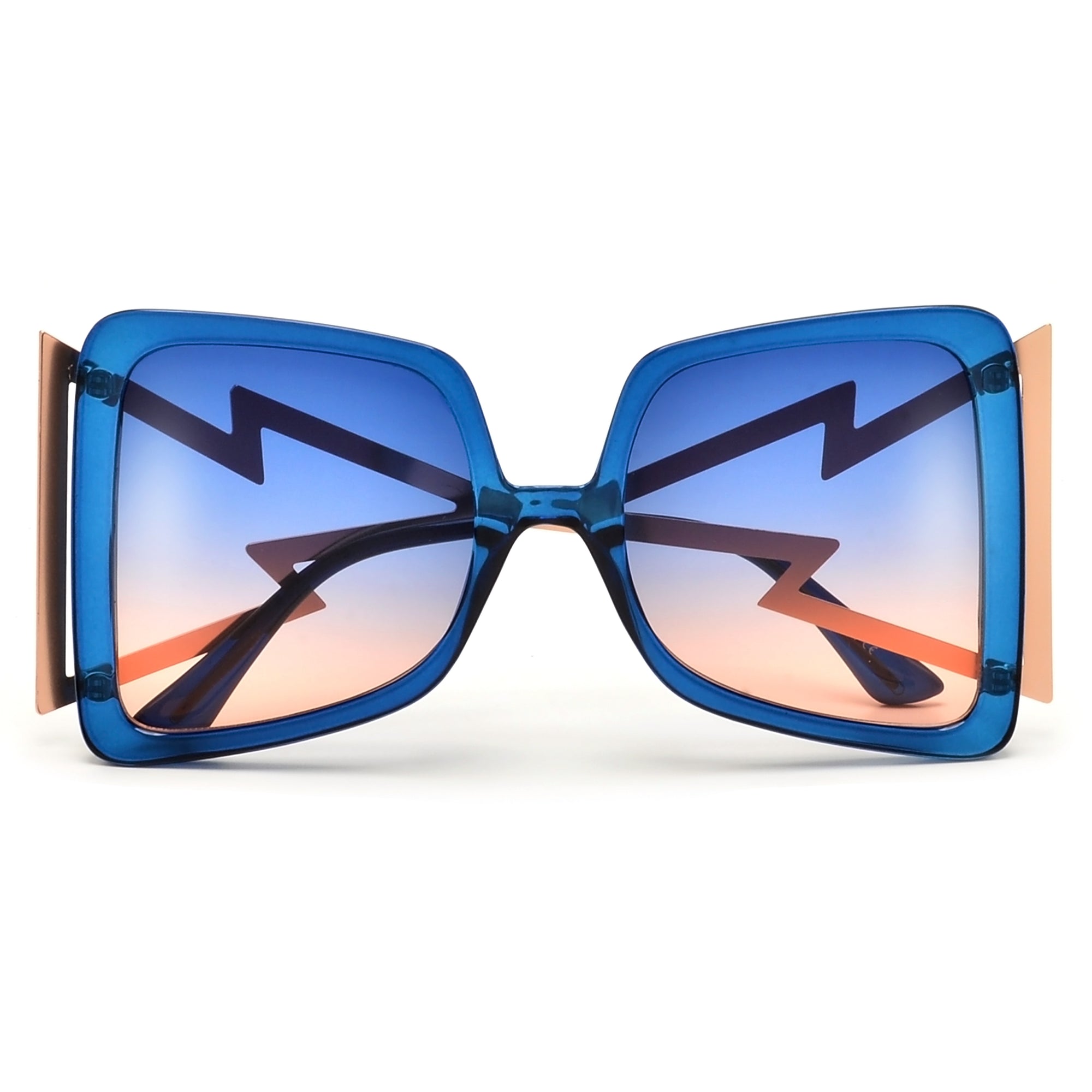 Oversize Statement Sunnies with Electric Cut Out Temple