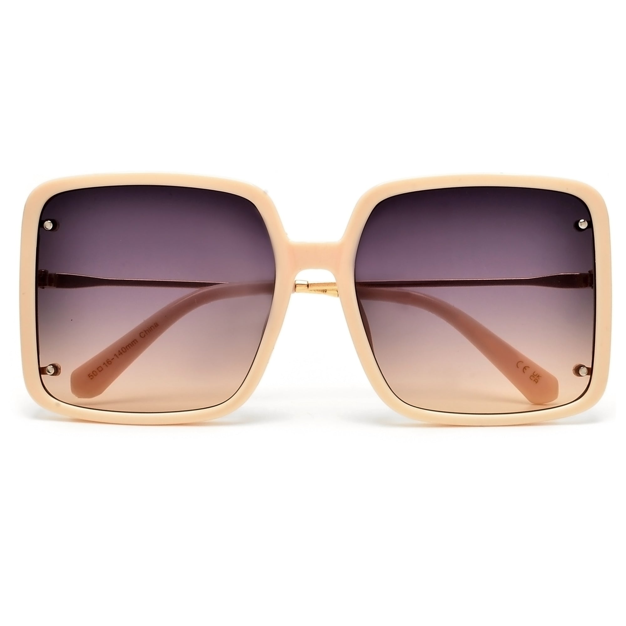 Oversize Thin Open Temple Squared Out Fashion Sunnies