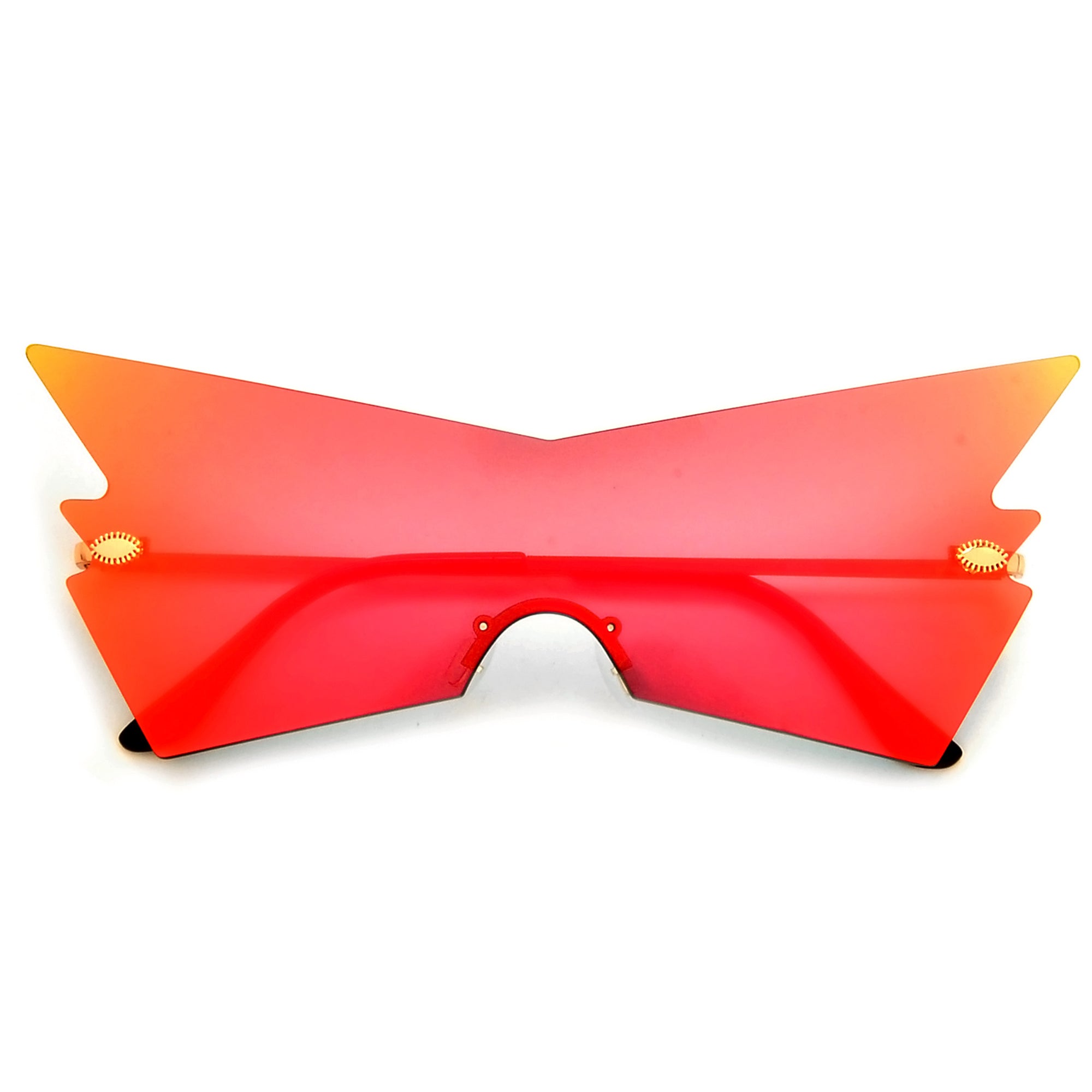 Rimless Geometric Flashy Shield Sunnies - Sunglass Spot