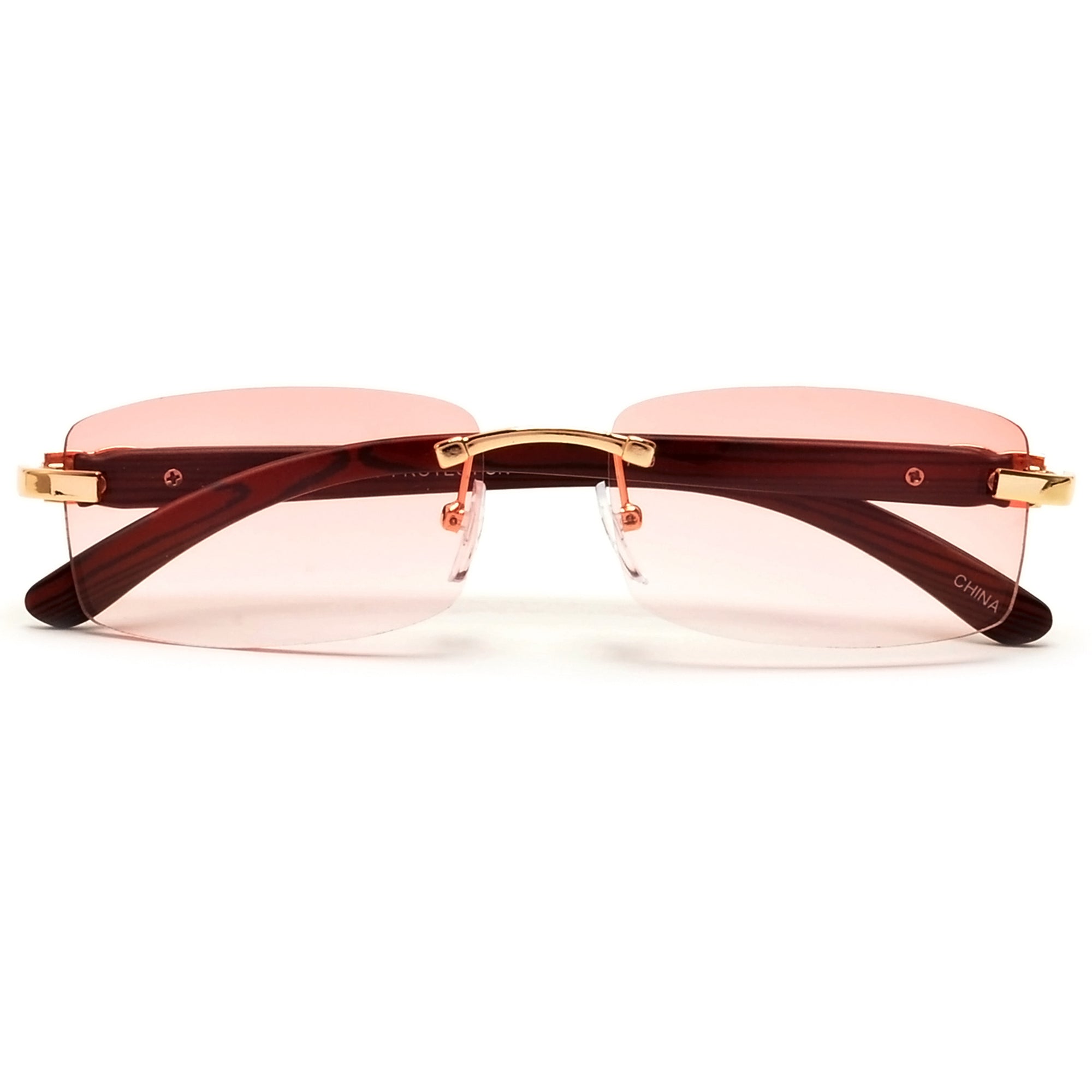 Sleek Rimless Detailed Temple Sunnies - Sunglass Spot