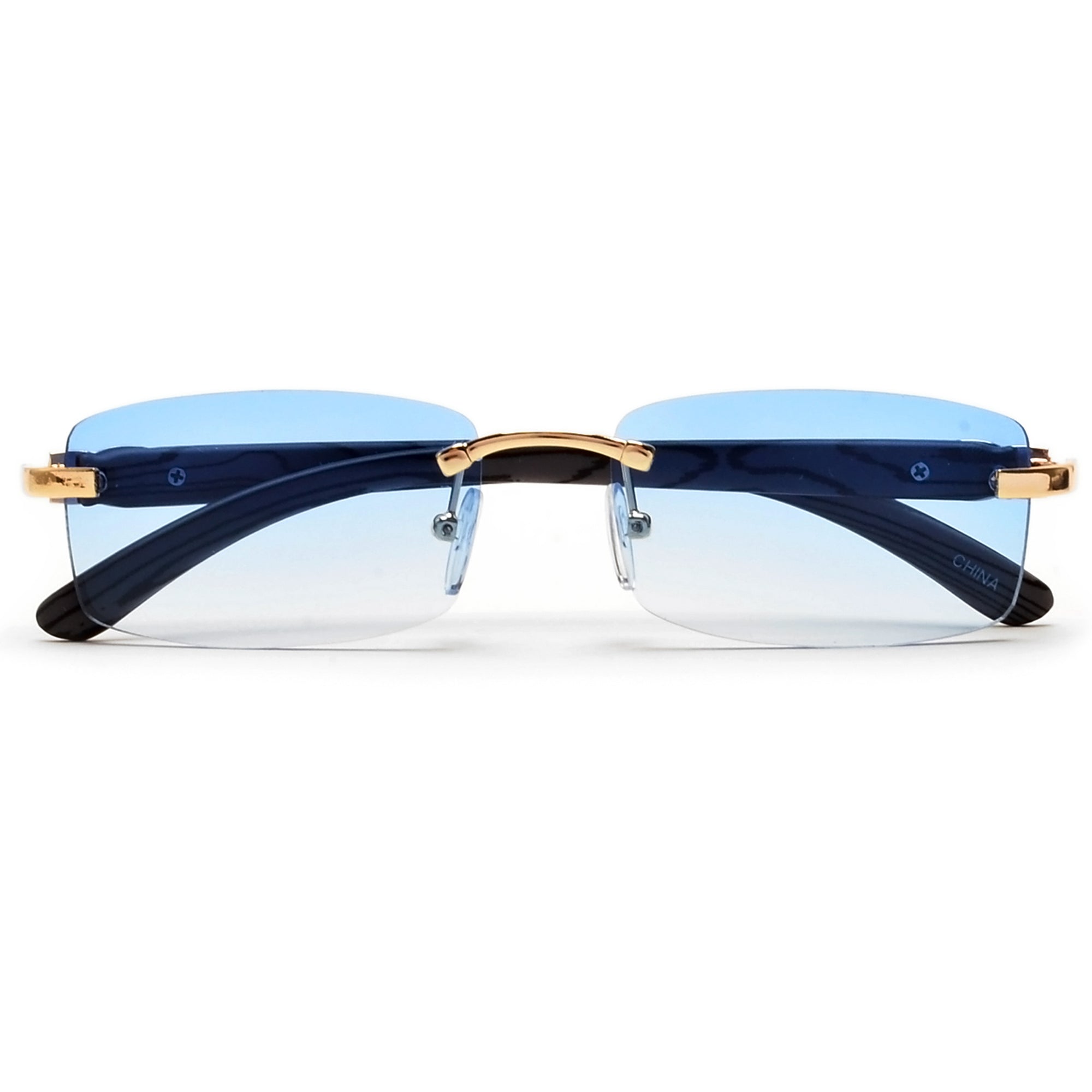 Sleek Rimless Detailed Temple Sunnies - Sunglass Spot