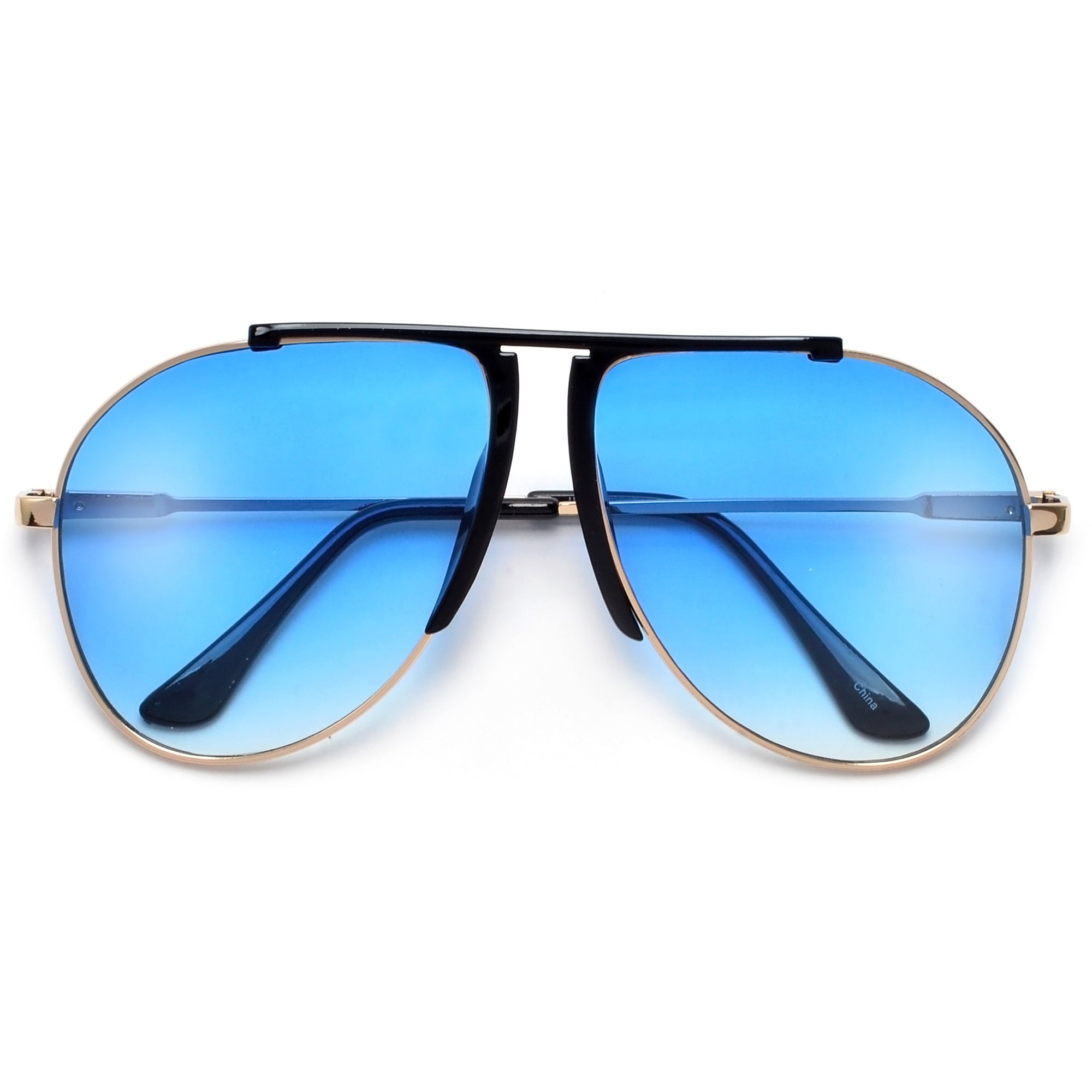 Aviators Color Mirror Fancy Top Brow Bar Lens Sunglasses Wholesale