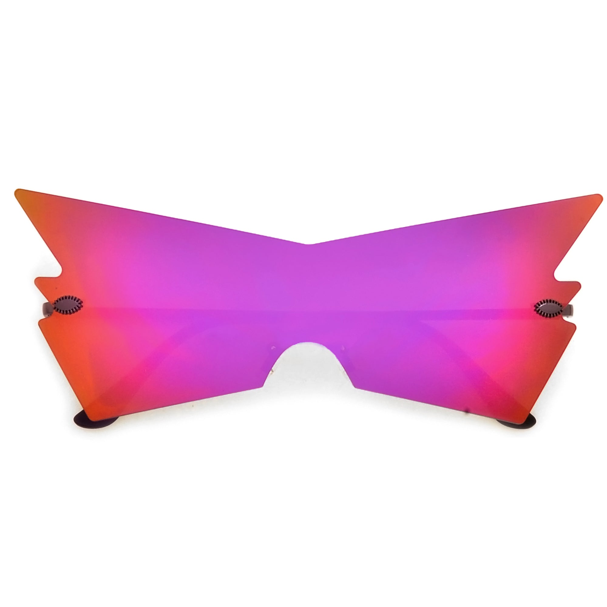 Rimless Geometric Flashy Shield Sunnies - Sunglass Spot