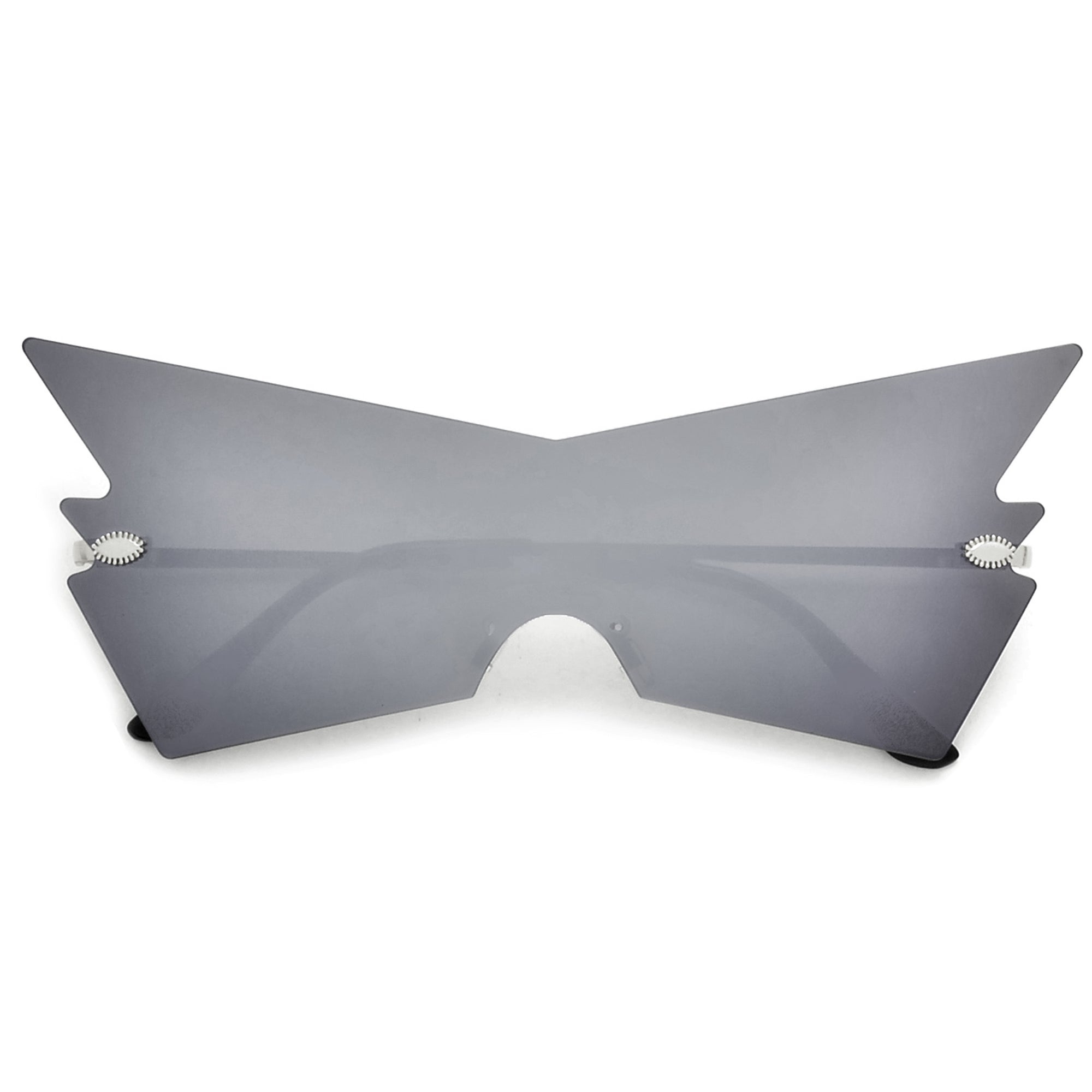 Rimless Geometric Flashy Shield Sunnies - Sunglass Spot