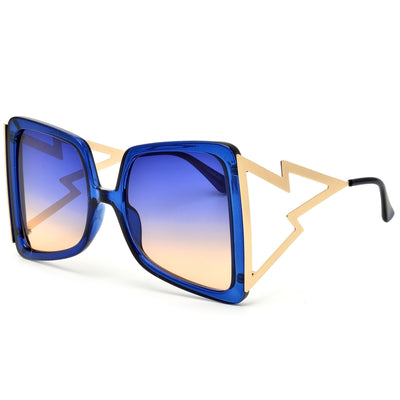 Oversize Statement Sunnies with Electric Cut Out Temple