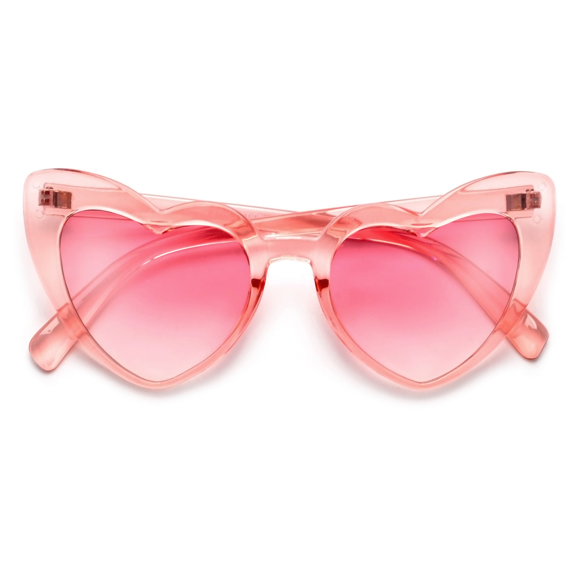 Clear pink best sale heart sunglasses