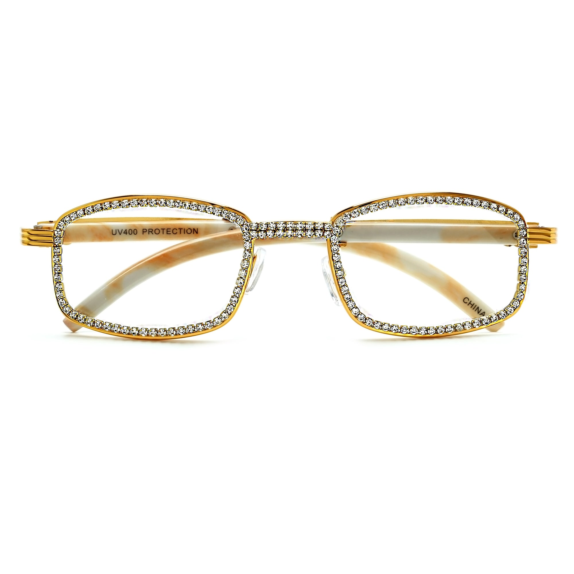 Crystal Embellished Clear Eye Wear