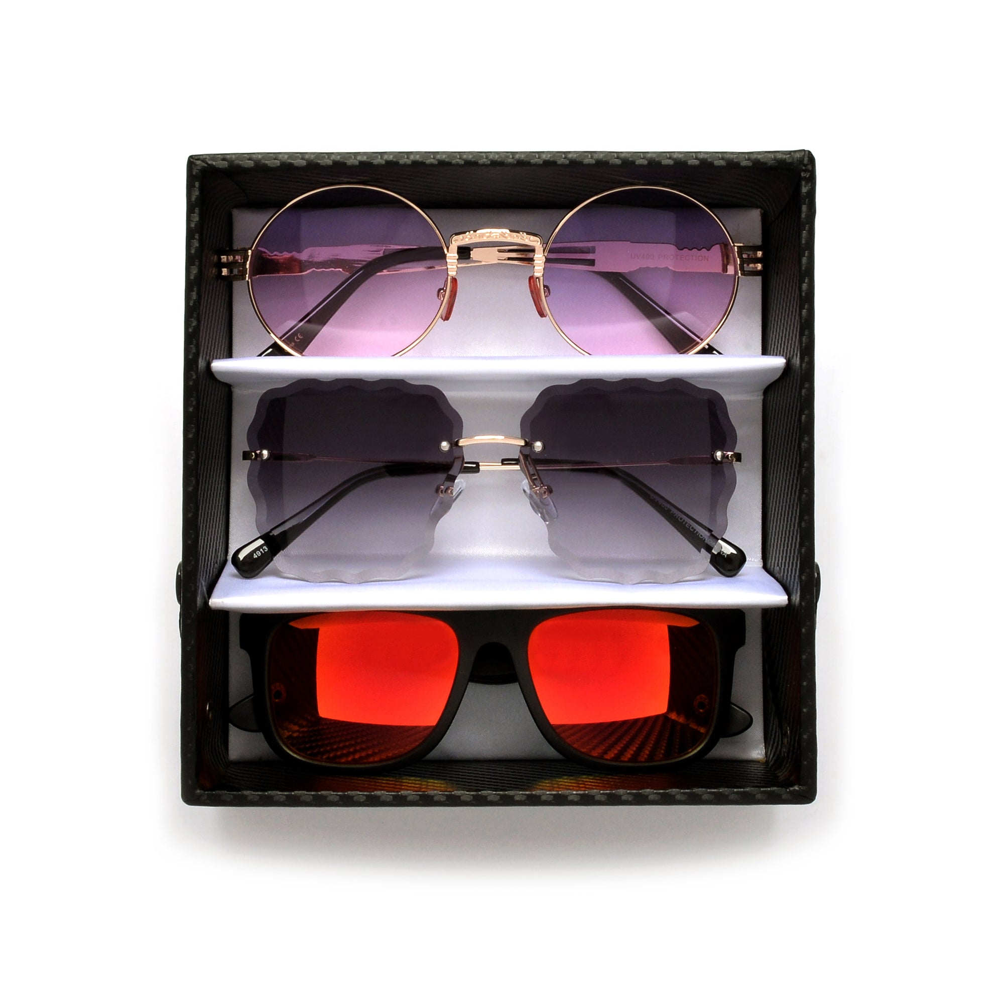Sleek Carbon Fiber Sunglass Display - Sunglass Spot