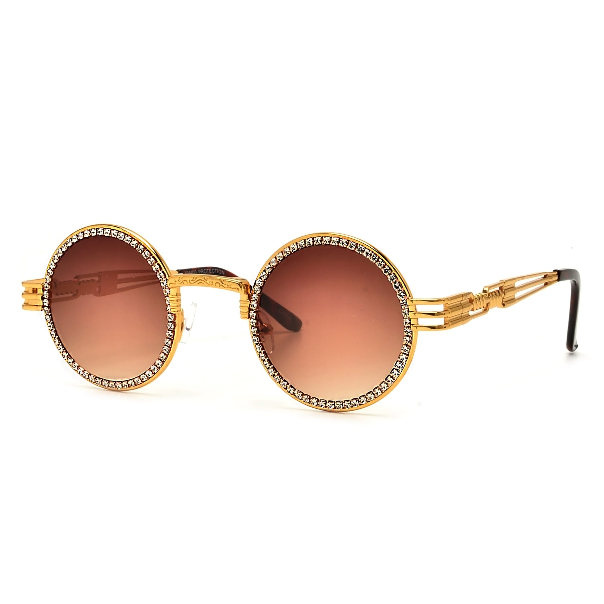 Shimmering Crystal Embed Chic Round Sunnies