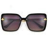 High Fashion Oversize Squared Out Bee Logo Sunnies