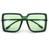 Oversize Colorful Two Tone Cut Out Lens Squared Sunnies