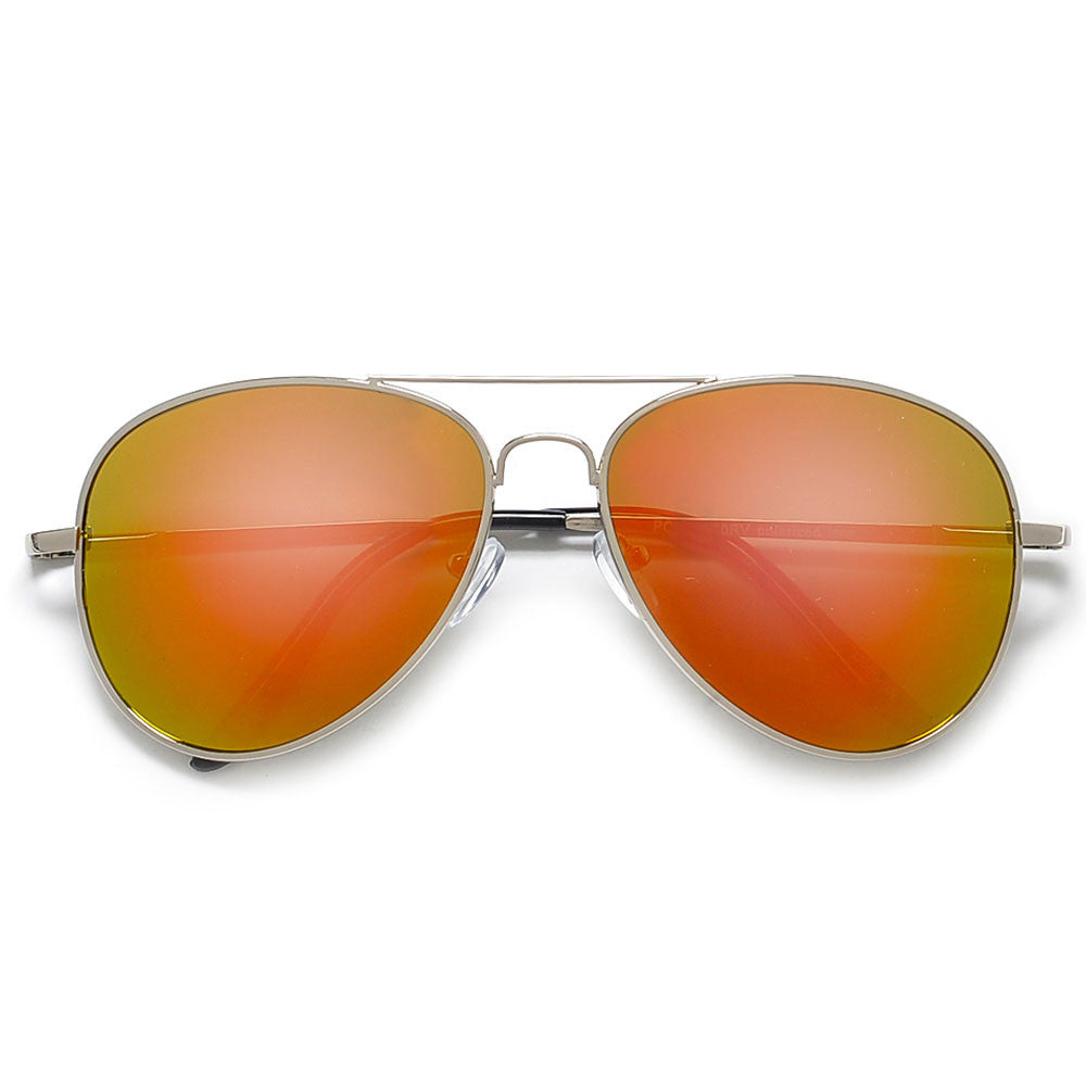 Polarized Classic Aviator with Colorful Reflective Lens Sunglasses - Sunglass Spot