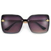 High Fashion Oversize Squared Out Bee Logo Sunnies