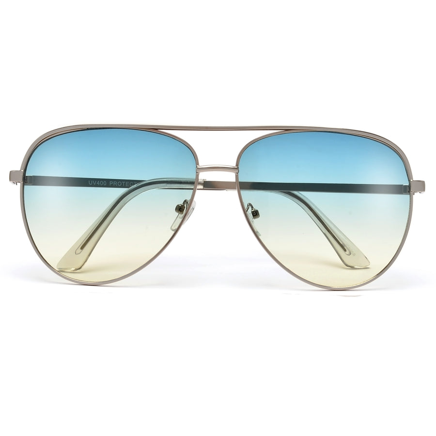 Oversize 62mm Bold Ombre Lens Aviator Sunnies