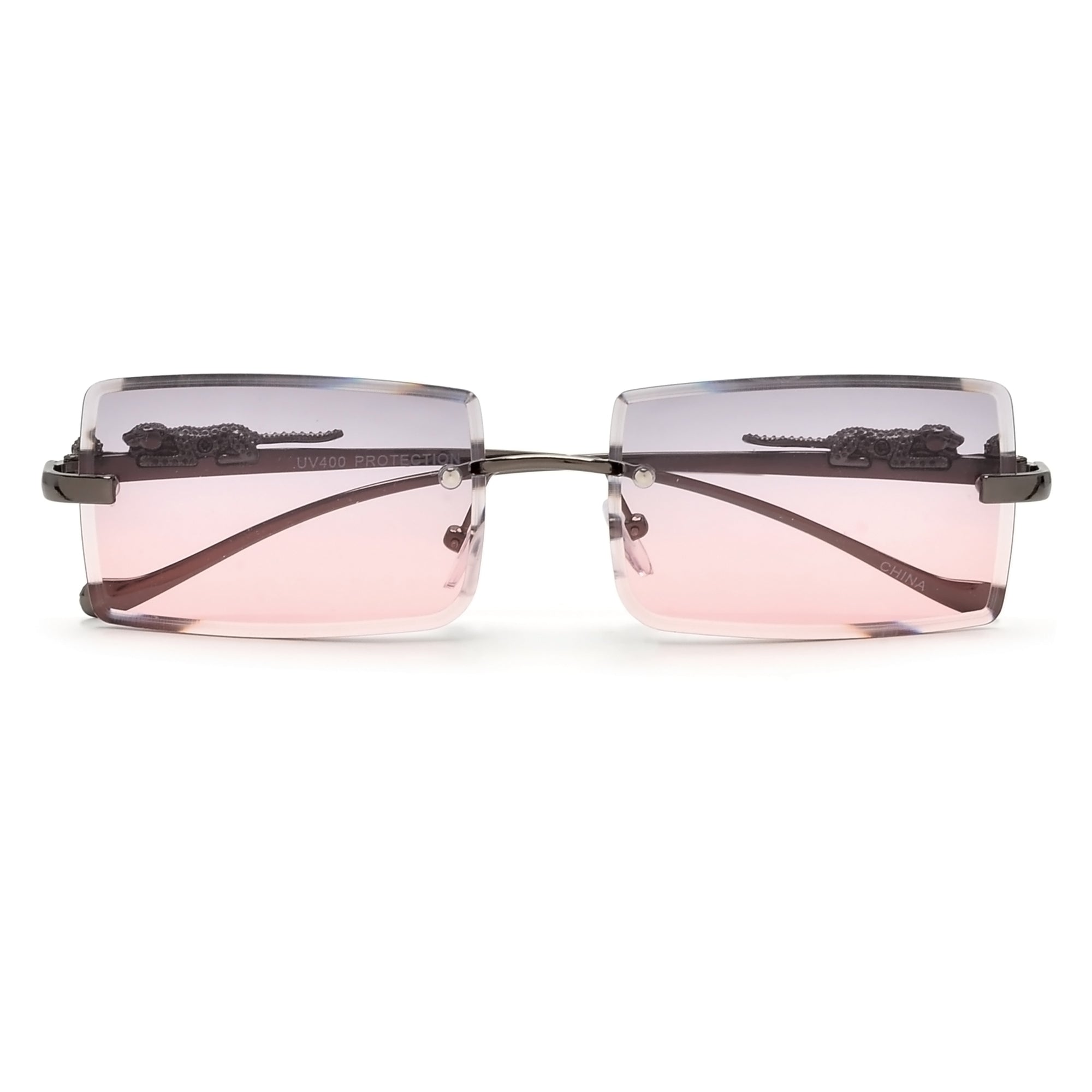 Rimless Leopard Temple Ultra Chic Sunnies