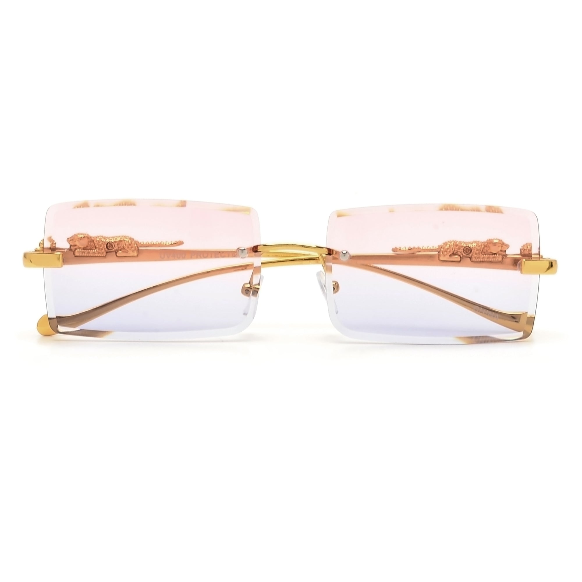 Rimless Leopard Temple Ultra Chic Sunnies