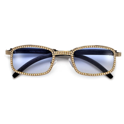 WOOD TEMPLE SHIMMERING CRYSTALS EMBED SQUARE SUNNIES