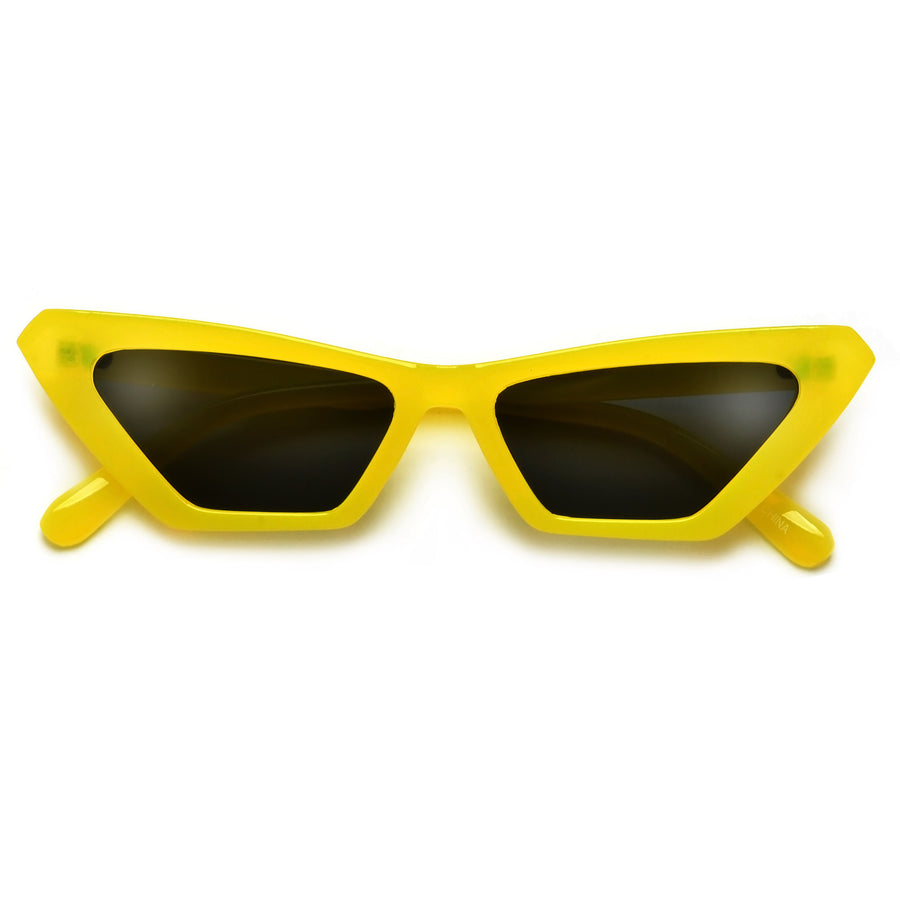 Electric Neon Bright Narrow Cat Eye Sunnies - Sunglass Spot