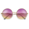 Lennon Inspired Colorful Ombre Lens Retro Round 50mm Metal Sunglasses - Sunglass Spot