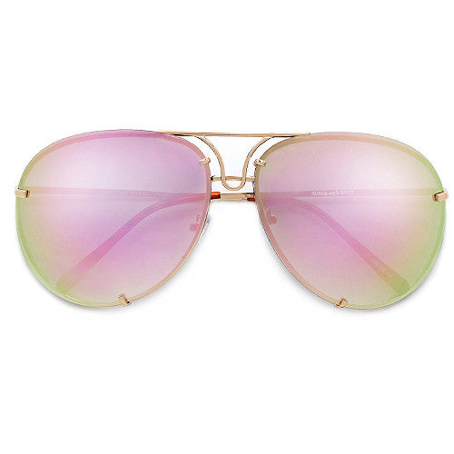 Designer Oversized Oversized Aviator Sunglasses With Pink And Silver Mirror  For Men And Women Top Fashion Eyewear By Pilot From Sportsmove, $7.94