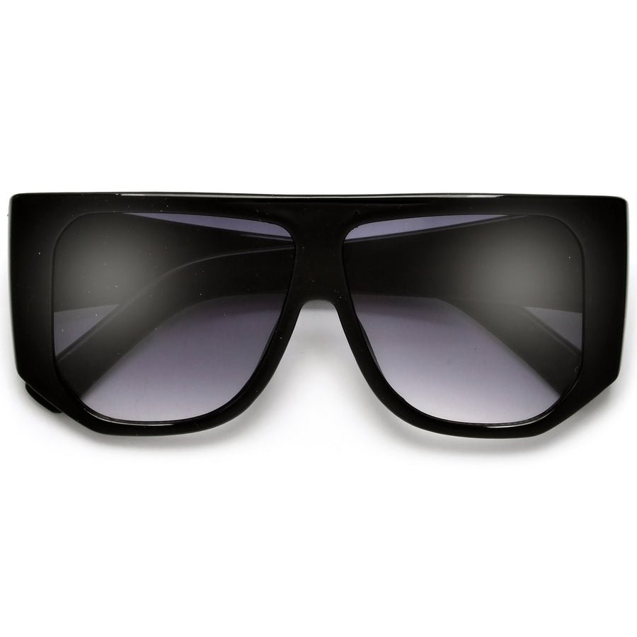 Oversize Flat Top Geometric Frame Sunglasses