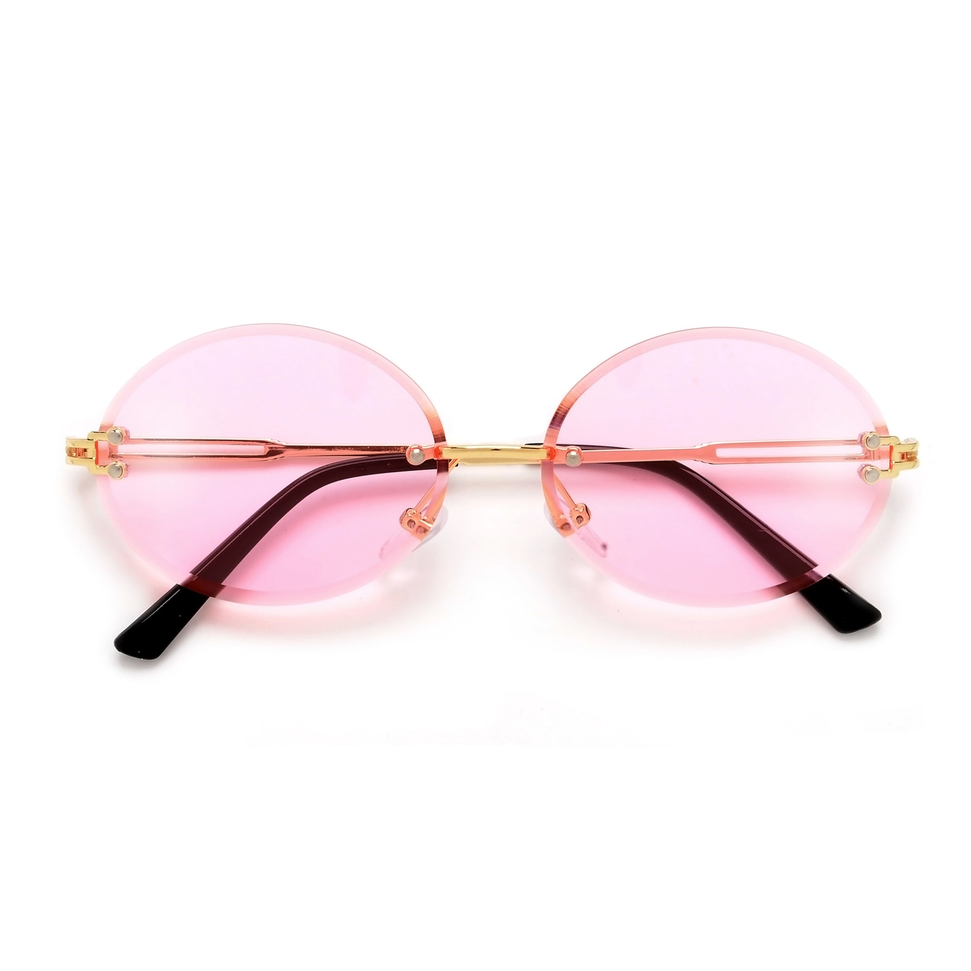Rimless Beveled Edges Timeless Oval Sunnies