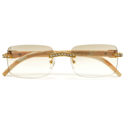 Rimless High Fashion Crystal Embedded Sunglasses