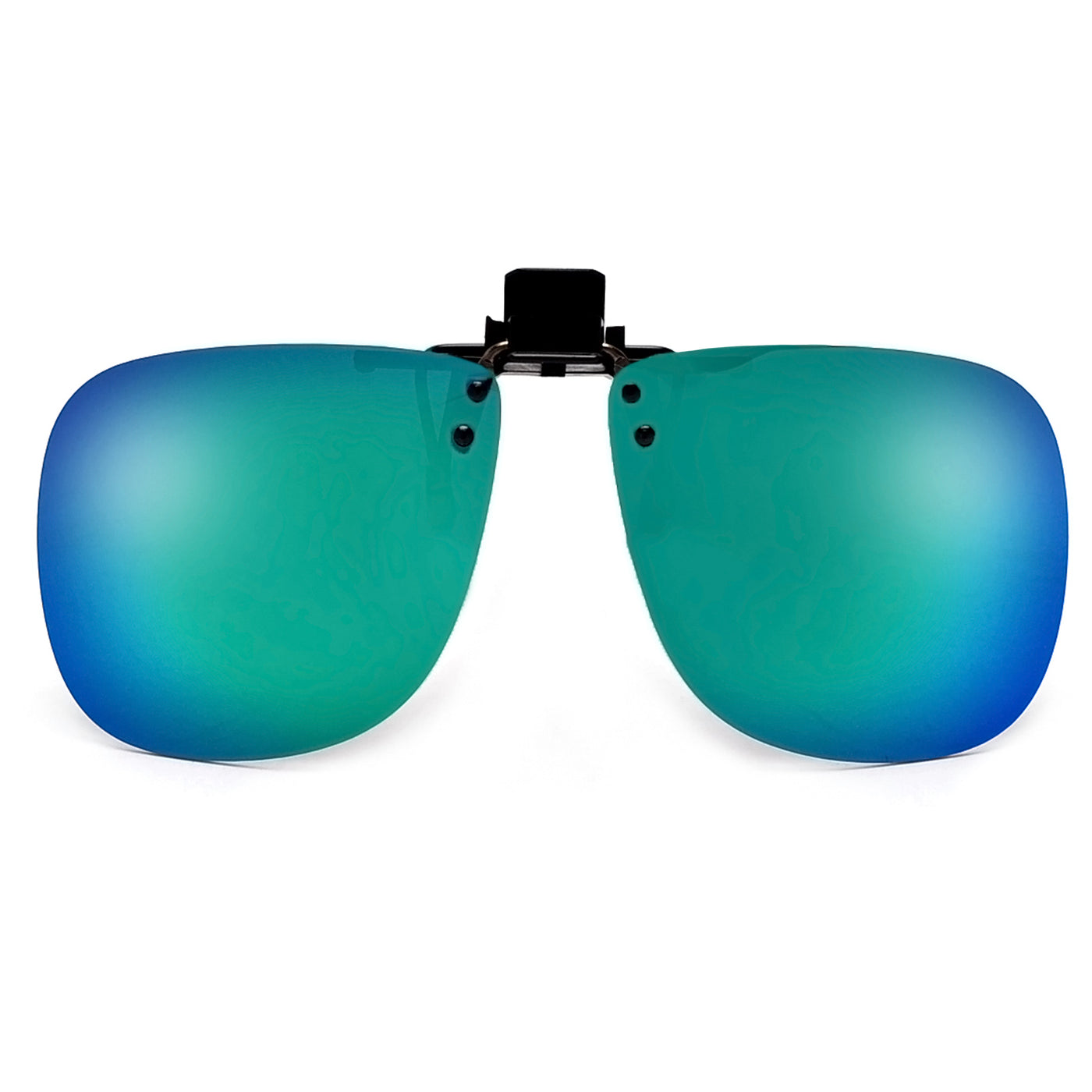 Polarized 61mm Colored Mirror Oversize Squared Frame Clip-On