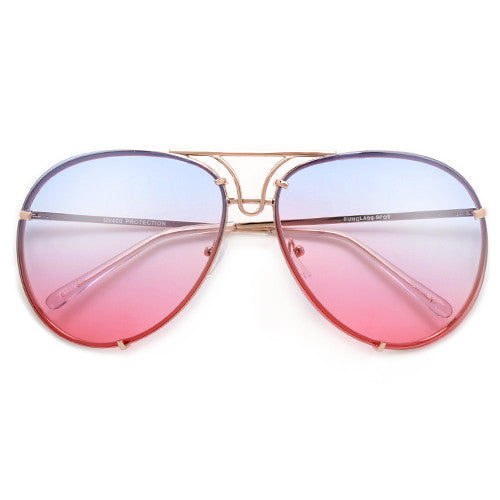 Oversize 67mm High Fashion Designer Inspired Artistry Crafted Aviator Sunglasses - Sunglass Spot