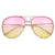 Oversize 67mm High Fashion Designer Inspired Artistry Crafted Aviator Sunglasses