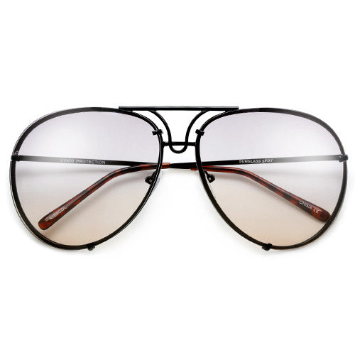 Oversize 67mm High Fashion Designer Inspired Artistry Crafted Aviator Sunglasses - Sunglass Spot