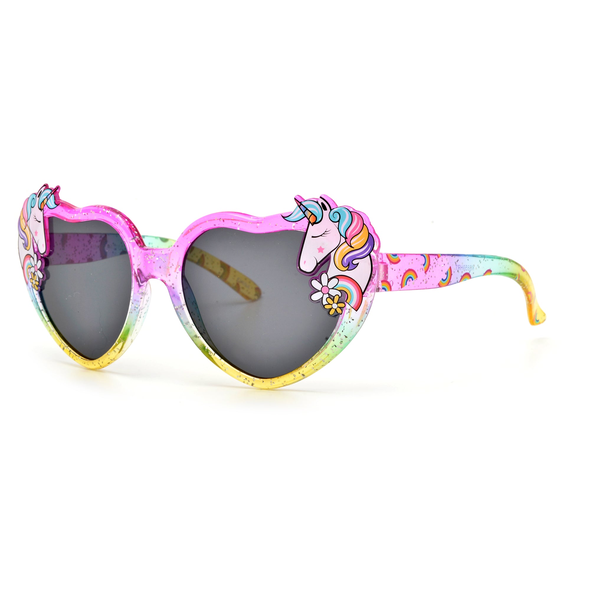 KIDS ADORABLE GLITTERED UNICORN HEART SUNNIES