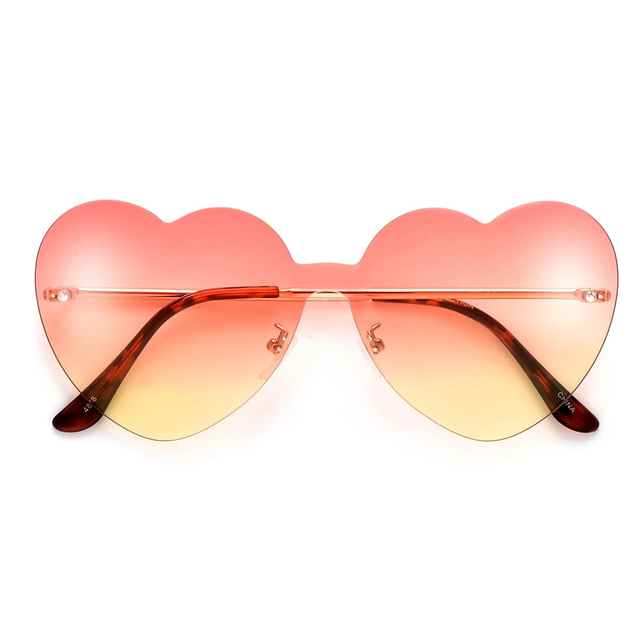 Oversize Cute Rimless Heart Sunnies