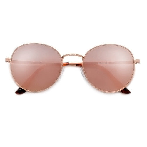 Oversize Retro Round 54mm Lightweight Metallic Colorful Mirrored Lens Sunglasses - Sunglass Spot