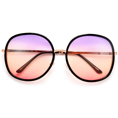 Oversize 67mm Open Temple Round Sunnies - Sunglass Spot