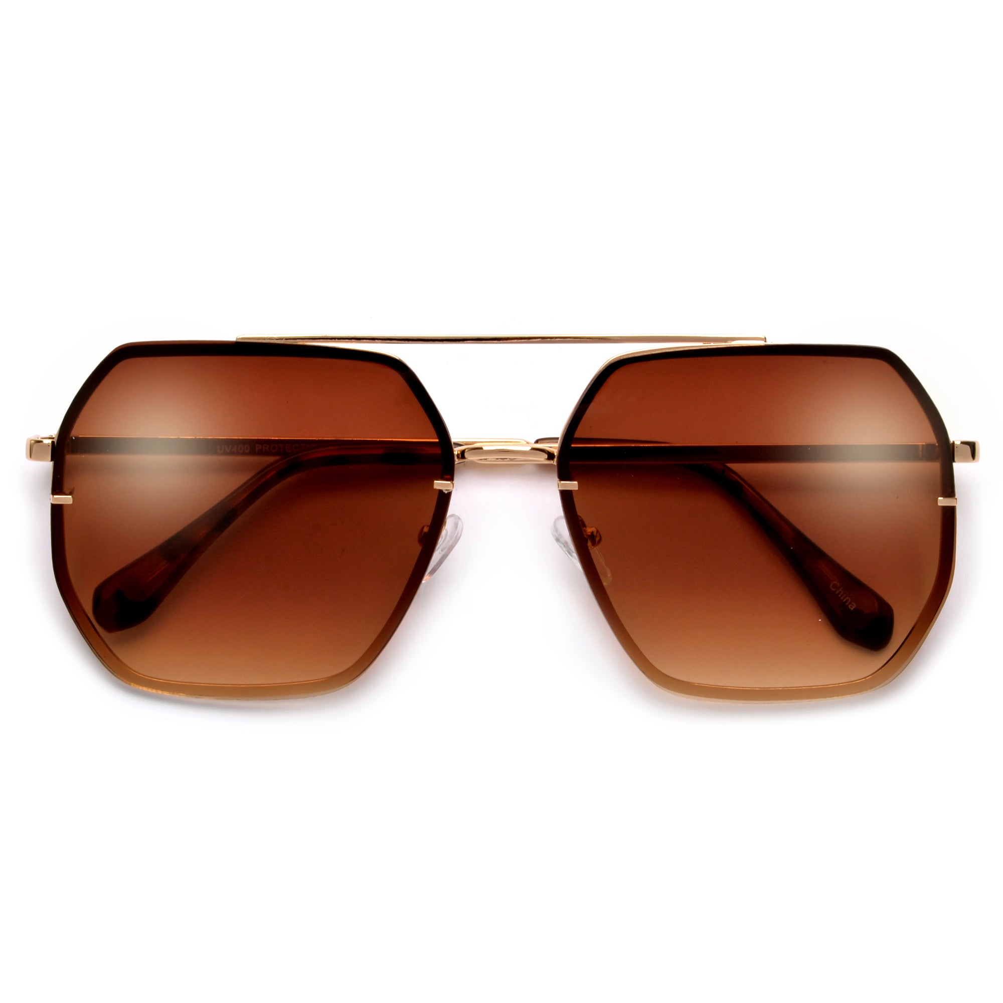 Brow Aviator Sunglasses In Brown