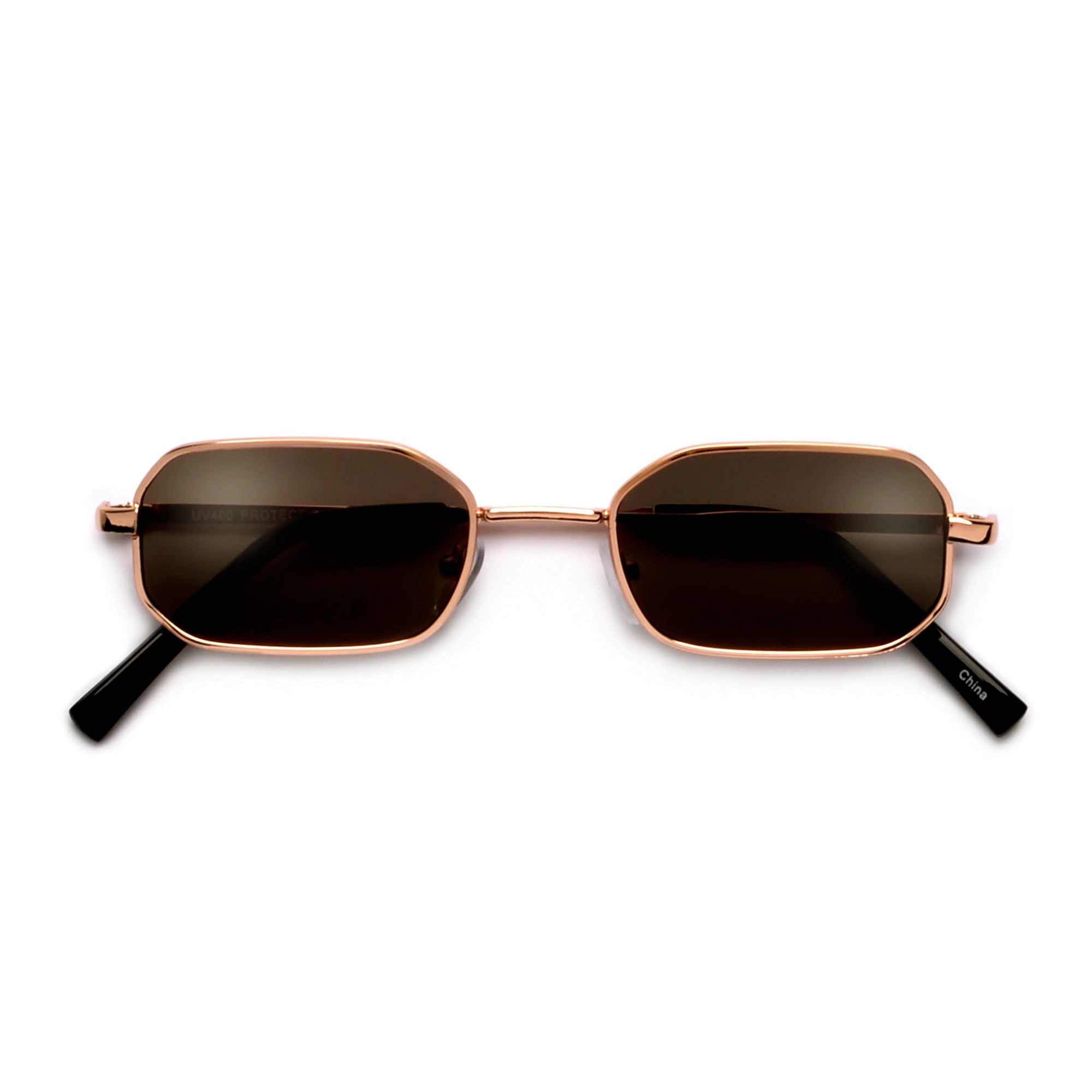 Vintage Sleek Slim Octagonal Throw Back Sunnies - Sunglass Spot