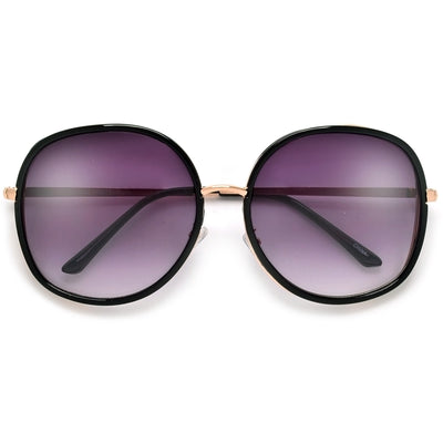 Oversize 67mm Open Temple Round Sunnies - Sunglass Spot