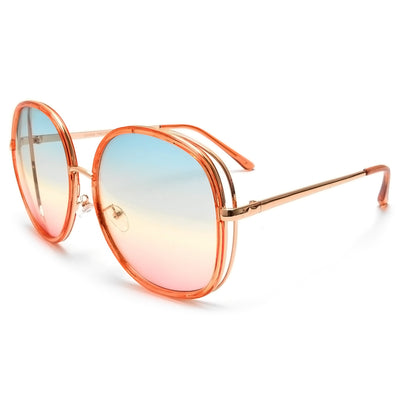 Oversize 67mm Open Temple Round Sunnies - Sunglass Spot