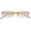 SLIM RIMLESS RECTANGULAR WIRE TEMPLE CHIC COLORFUL SUNNIES