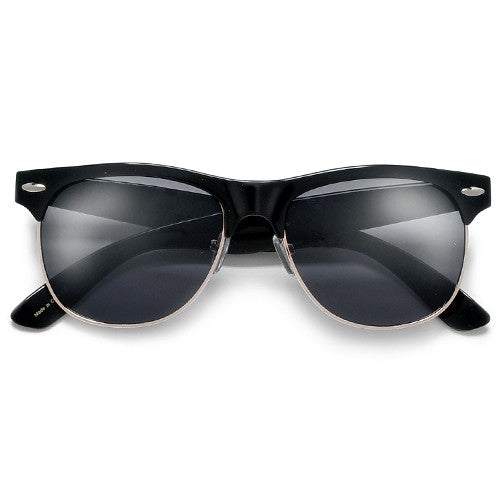 Retro Inspired Round Half Frame Sunglasses - Sunglass Spot