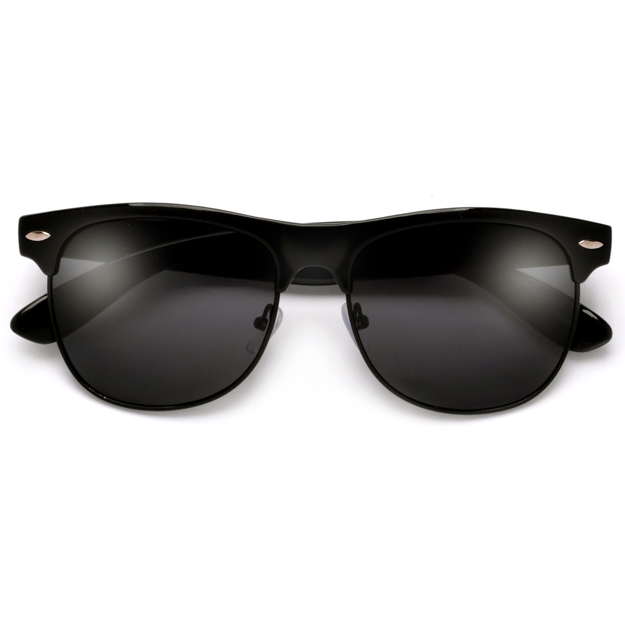 Retro Inspired Round Half Frame Sunglasses - Sunglass Spot