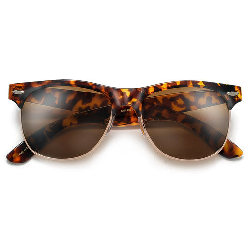 Retro Inspired Round Half Frame Sunglasses - Sunglass Spot