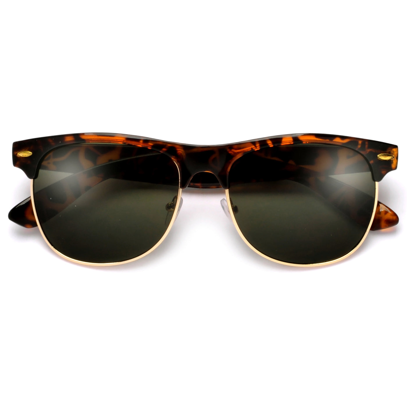 Retro Inspired Round Half Frame Sunglasses