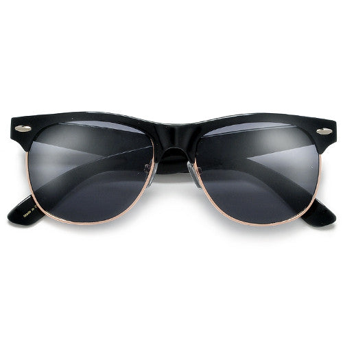 Retro Inspired Round Half Frame Sunglasses - Sunglass Spot
