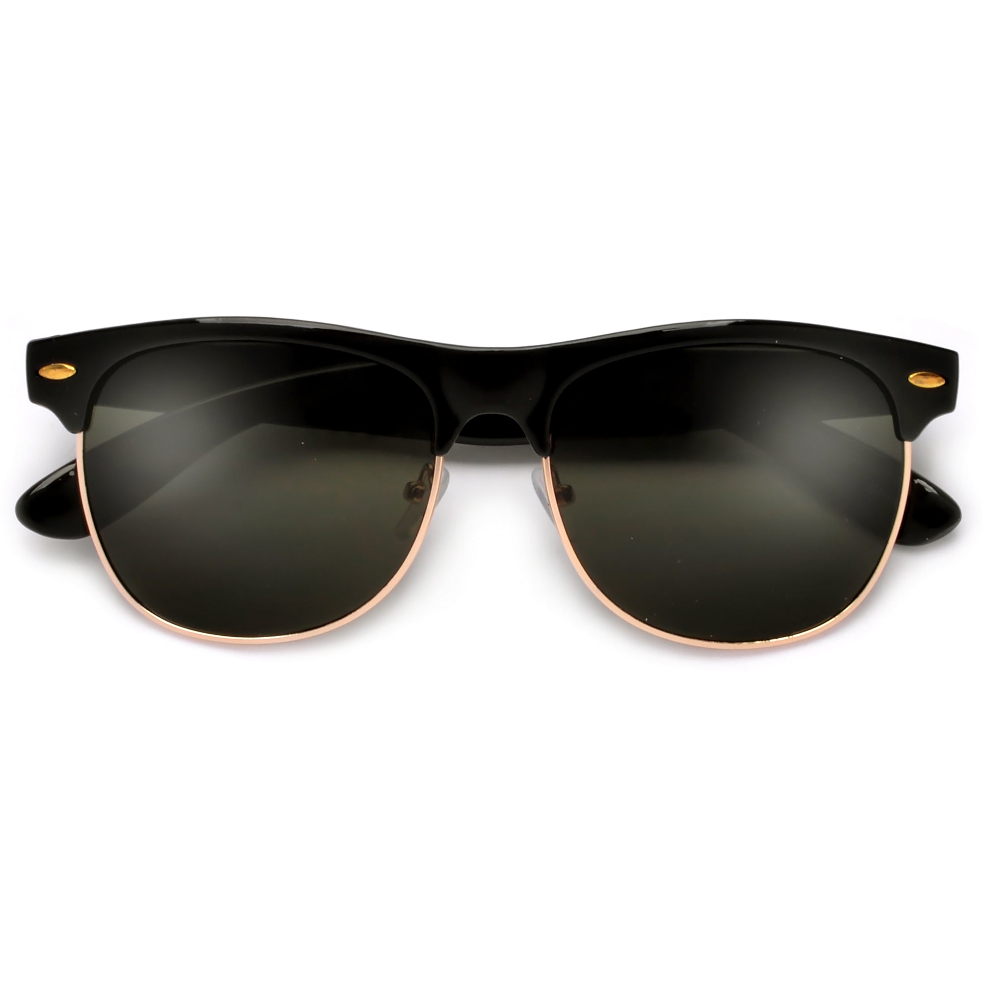 Retro Inspired Round Half Frame Sunglasses - Sunglass Spot